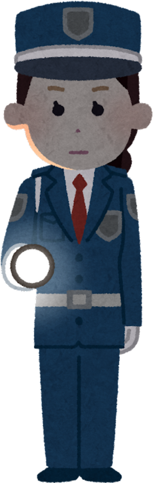 Illustration of a Female Security Guard with a Flashlight