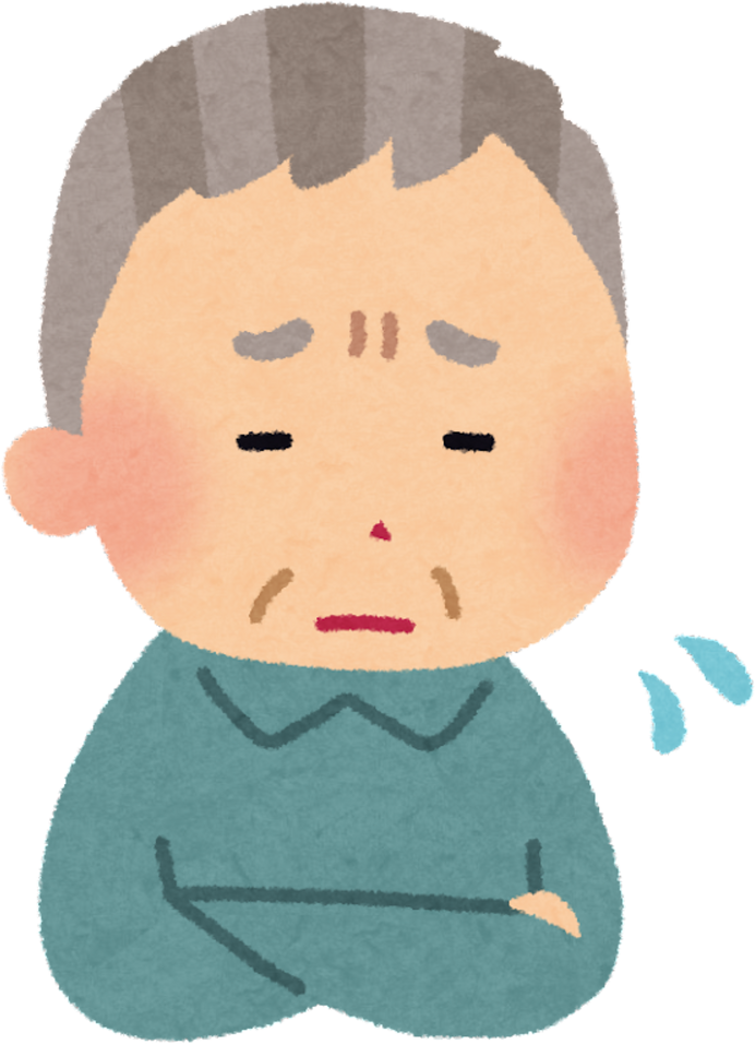 Illustration of a Worried Elderly Man