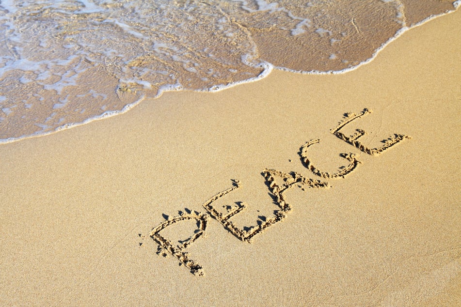 Peace Sign on the Beach